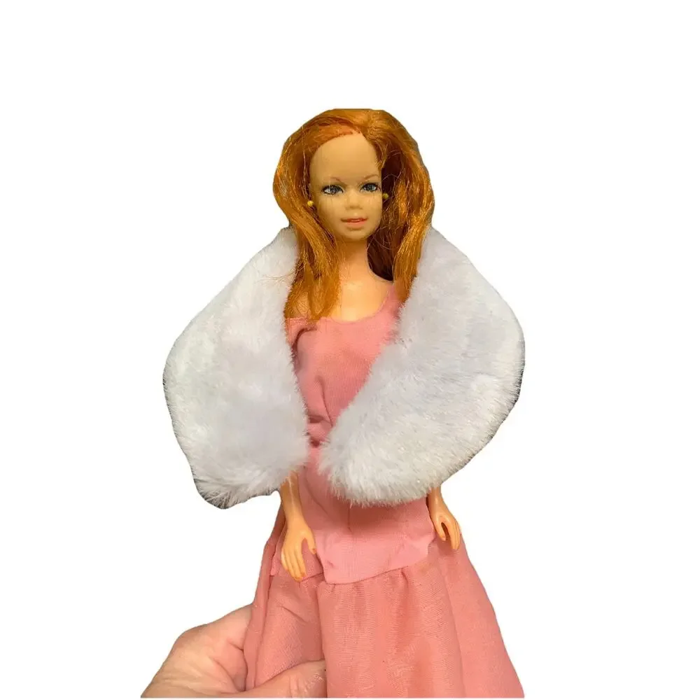 Vintage Lilac Barbie Fur Stole Clothing Toy Clothes Cloak Barbie Not‎ Included